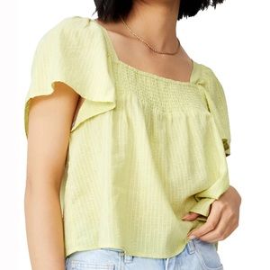 cotton on fluttered sleeve blouse
